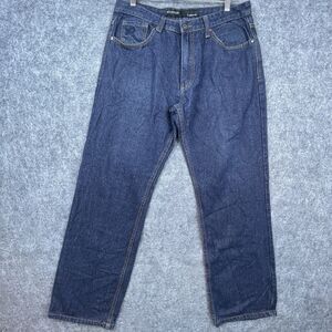 Rocawear Jeans Mens 34 Classic Fit Dark Straight Loose Flap Pocket Y2K Retro